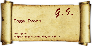 Goga Ivonn névjegykártya